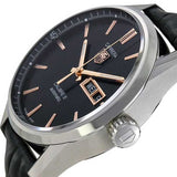 Tag Heuer Carrera Calibre 5 Automatic Black Dial Black Leather Strap Watch for Men - WAR201C.FC6266 Buy Now By Tag Heuer