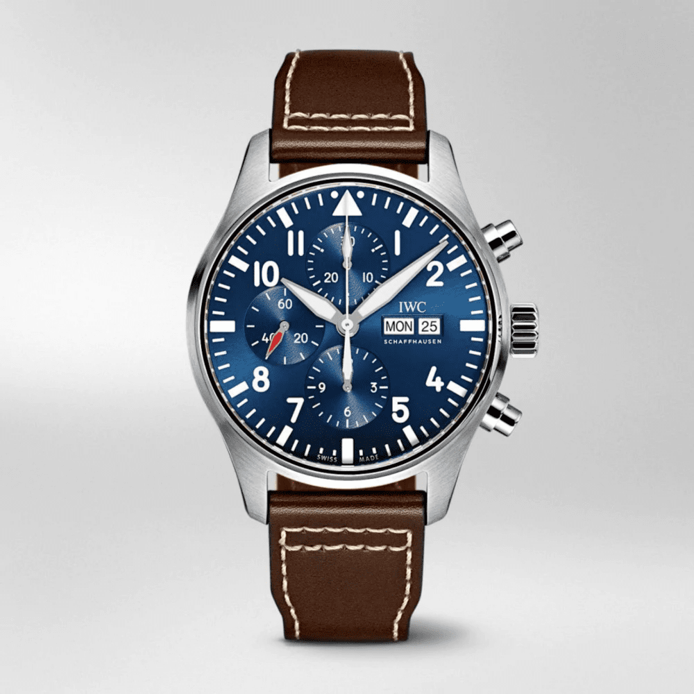 IWC Pilot’s Watch Chronograph Edition “Le Petit Prince” Blue Dial Brown Leather Strap Watch for Men - IW377714 Buy Now By IWC