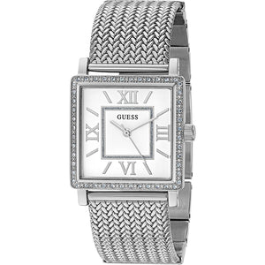 Guess Highline White Dial Silver Mesh Bracelet Watch For Women - W0826L1 Buy Now By Guess