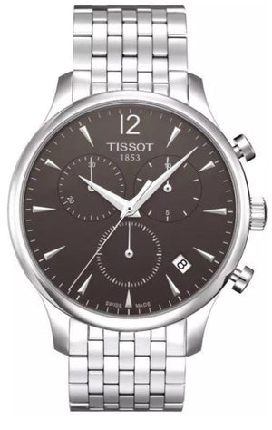 Tissot T Classic Tradition Chronograph Black Dial Silver Steel Strap Watch For Men - T063.617.11.057.00 Buy Now By Tissot
