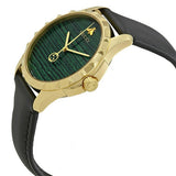Gucci Le Marche Des Merveilles Quartz Green Dial Black Leather Strap Watch For Women - YA126463 Buy Now By Gucci