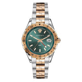 Versace Hellenyium GMT Green Dial Two Tone Steel Strap Watch for Men - V11050015 Buy Now By Versace