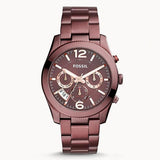 Fossil Perfect Boyfriend Multifunction Maroon Dial Maroon Steel Strap Watch for Women - ES4110 Buy Now By Fossil