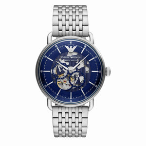 Emporio Armani Aviator Multifunction Blue Dial Silver Mesh Bracelet Watch For Men - AR60024 Buy Now By Emporio Armani