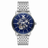 Emporio Armani Aviator Multifunction Blue Dial Silver Mesh Bracelet Watch For Men - AR60024 Buy Now By Emporio Armani