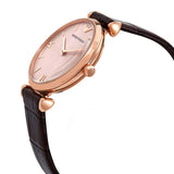 Emporio Armani Classic Quartz Pink Dial Brown Leather Strap Watch For Women - AR1911 Buy Now By Emporio Armani