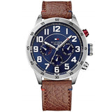 Tommy Hilfiger Trent Quartz Blue Dial Brown Leather Strap Watch for Men - 1791066 Buy Now By Tommy Hilfiger