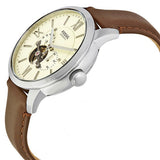 Fossil Townsman Automatic White Dial Brown Leather Strap Watch for Men - ME3064 Buy Now By Fossil