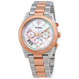 Fossil Perfect Boyfriend Mother of Pearl Dial Two Tone Steel Strap Watch for Women - ES4135 Buy Now By Fossil