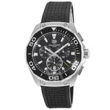 Tag Heuer Carrera Aquaracer Quartz Chronograph Black Dial Black Rubber Strap Watch for Men - CAY111A.FT6041 Buy Now By Tag Heuer