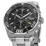 Tag Heuer Aquaracer Calibre 16 Day-Date Black Dial Silver Steel Strap Watch for Men - CAY211A.BA0927 Buy Now By Tag Heuer