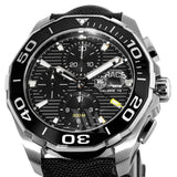 Tag Heuer Aquaracer Automatic Chronograph Black Dial Black Nylon Strap Watch for Men - CAY211A.FC6361 Buy Now By Tag Heuer