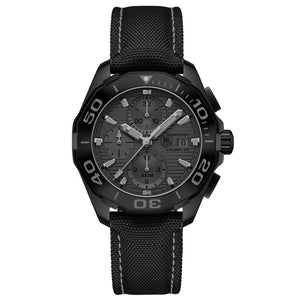 Tag Heuer Aquaracer Automatic Chronograph Special Edition Titanium Grey Dial Black Leather Strap Watch for Men - CAY218B.FC6370 Buy Now By Tag Heuer