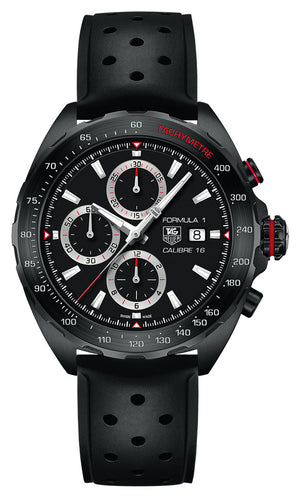Tag Heuer Formula 1 Automatic Chronograph Black Dial Black Leather Strap Watch for Men - CAZ2011.FT8024 Buy Now By Tag Heuer
