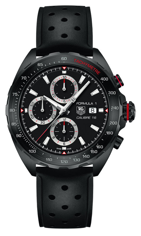 Tag Heuer Formula 1 Automatic Chronograph Black Dial Black Leather Strap Watch for Men - CAZ2011.FT8024 Buy Now By Tag Heuer