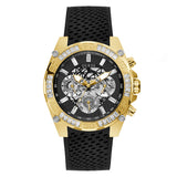 Guess Trophy Multifunction Black Dial Black Rubber Strap Watch for Men - GW0333G2 Buy Now By Guess