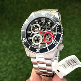 Guess Axle Multifunction Black Dial Silver Steel Strap Watch For Men - GW0488G1 Buy Now By Guess