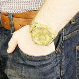 Diesel Big Daddy Analog Gold Dial Gold Stainless Steel Watch For Men - DZ7287 Buy Now By Diesel