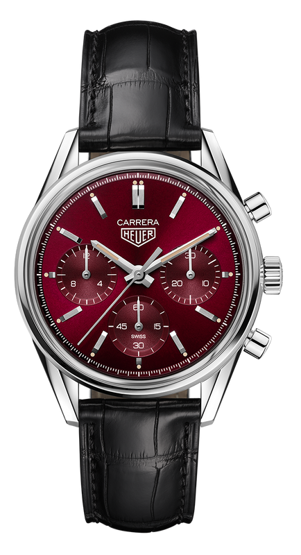 Tag Heuer Carrera Automatic Chronograph Red Dial Black Leather Strap Watch for Men - CBK221G.FC6479 Buy Now By Tag Heuer