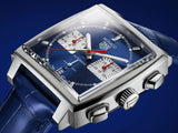 Tag Heuer Monaco Automatic Chronograph Blue Dial Blue Leather Strap Watch for Men - CBL2111.FC6453 Buy Now By Tag Heuer