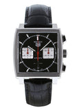 Tag Heuer Monaco Automatic Chronograph Black Dial Black Leather Strap Watch for Men - CBL2113.FC6177 Buy Now By Tag Heuer