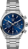 Tag Heuer Carrera Chronograph Blue Dial Silver Steel Strap Watch for Men - CBN2011.BA0642 Buy Now By Tag Heuer