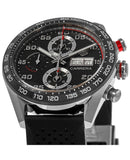 Tag Heuer Carrera Chronograph Black Dial Black Rubber Strap Watch for Men - CBN2A1AA.FT6228 Buy Now By Tag Heuer