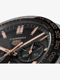 Tag Heuer Carrera Chronograph Black Dial Black Leather Strap Watch for Men - CBN2A5A.FC6481 Buy Now By Tag Heuer