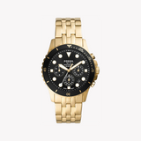 Fossil FB-01 Chronograph Black Dial Gold Steel Strap Watch for Men - FS5836 Buy Now By Fossil