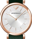 Emporio Armani Pro Planet Analog Silver Dial Green Leather Strap Watch For Women - AR11517 Buy Now By Emporio Armani