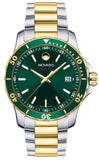 Movado Series 800 Green Dial Two Tone Steel Strap Watch for Men - 2600147 Buy Now By Movado