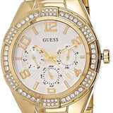 Guess Luna Diamonds White Dial Gold Steel Strap Watch for Women - W0729L2 Buy Now By Guess