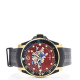 Gucci Dive Quartz Red Dial Black Rubber Strap Watch For Men - YA136325 Buy Now By Gucci