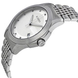 Gucci G Timeless Diamonds Silver Dial Silver Steel Strap Watch For Men - YA126404 Buy Now By Gucci