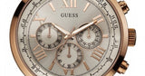 Guess Horizon Quartz Champagne Dial Brown Leather Strap Watch For Women - W0380G4 Buy Now By Guess