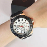 Guess Force Analog Quartz White Dial Black Rubber Strap Watch For Men - W0674G3 Buy Now By Guess