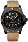 Breitling Avenger Automatic GMT 45 Black Dial Brown Nylon Strap Watch for Men - V32395101B1X1 Buy Now By Breitling