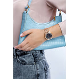 Guess Sparkler Diamonds Black Dial Rose Gold Steel Strap Watch for Women - GW0111L3 Buy Now By Guess