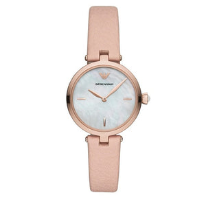 Emporio Armani Arianna Mother of Pearl Dial Pink Leather Strap Watch For Women - AR11199 Buy Now By Emporio Armani