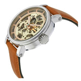 Fossil Boyfriend Automatic Skeleton Silver Dial Brown Leather Strap Watch for Women - ME3109 Buy Now By Fossil