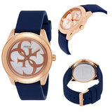 Guess G Twist White Dial Blue Silicone Strap Watch For Women - W0911L6 Buy Now By Guess