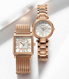 Guess Highline Off White Dial Rose Gold Stainless Steel Mesh Strap Watch For Women - W0826L3 Buy Now By Guess