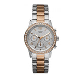 Guess Mini Spectrum Quartz Silver Dial Two Tone Steel Strap Watch For Women - W0122L1 Buy Now By Guess