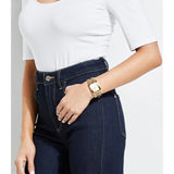 Guess Mod Heavy Metal Gold Dial Gold Steel Strap Watch For Women - W1117L2 Buy Now By Guess