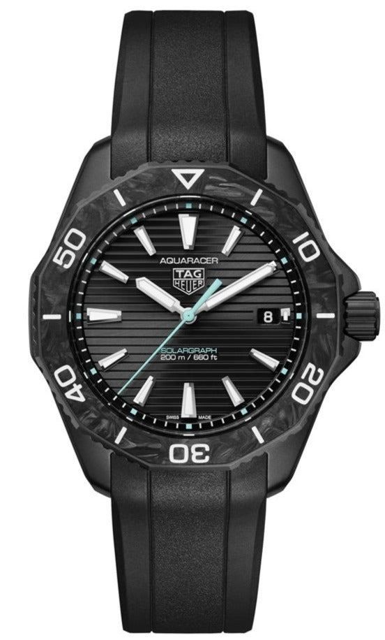 Tag Heuer Aquaracer Professional 200 Solargraph Quartz Black Dial Black Rubber Strap Watch for Men - WBP1112.FT6199 Buy Now By Tag Heuer
