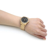 Guess Sparkler Diamonds Black Dial Gold Steel Strap Watch for Women - GW0111L2 Buy Now By Guess