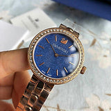 Swarovski Daytime Glittering Blue Dial Rose Gold Steel Strap Watch for Women - 5182277 Buy Now By Swarovski