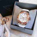 Guess Limelight White Dial White Rubber Strap Watch for Women - W1053L2 Buy Now By Guess