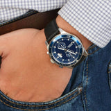 Fossil Wakefield Chronograph Blue Dial Black Leather Strap Watch for Women - CH2945 Buy Now By Fossil