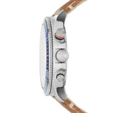 Fossil Bowman Chronograph Blue Dial Brown Leather Strap Watch for Men - FS5602 Buy Now By Fossil